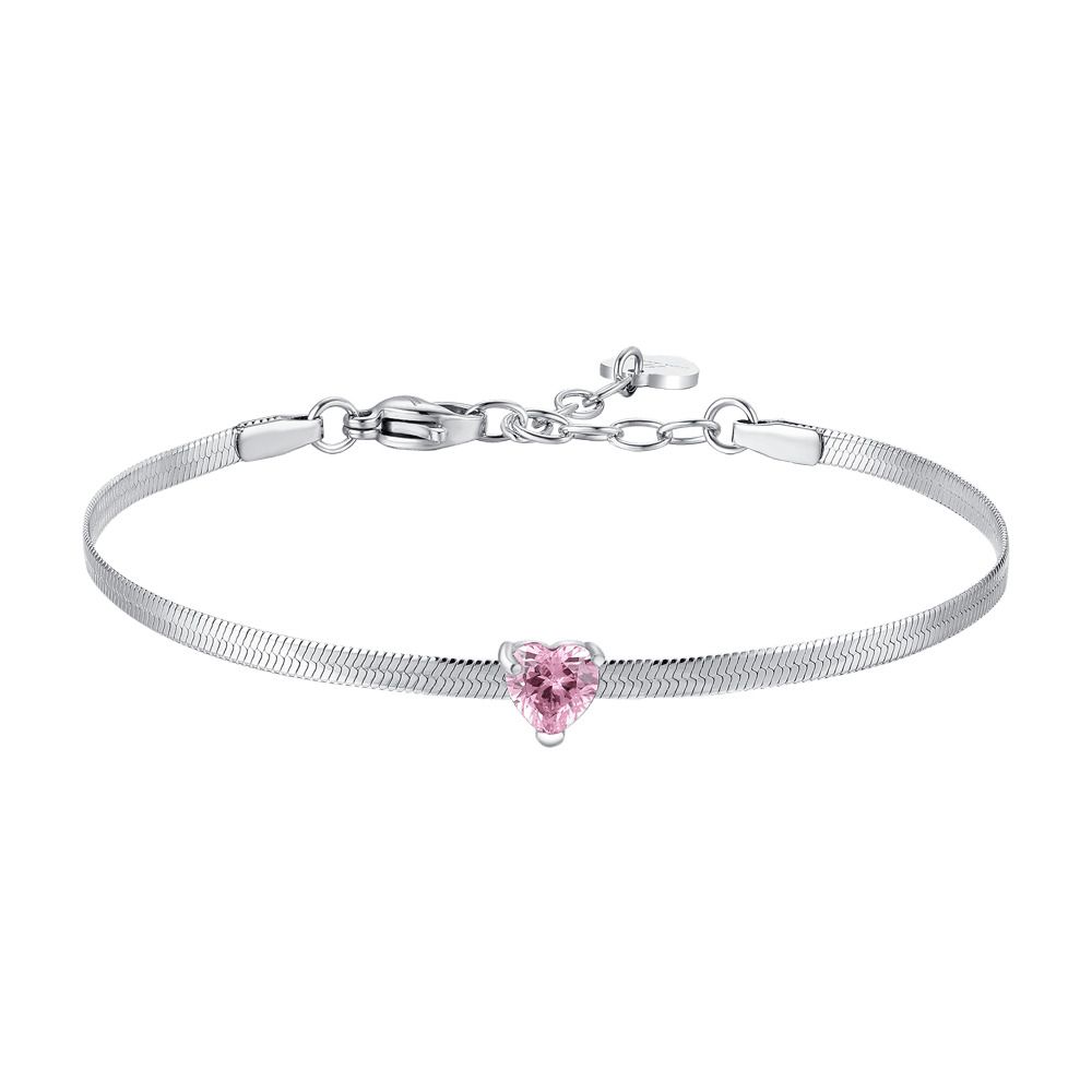 Luca Barra Bracciale Acciaio Cuore Rosa