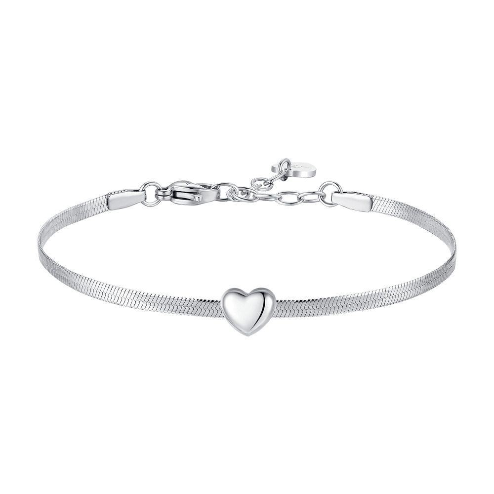 Luca Barra Bracciale Acciaio Cuore Bombato