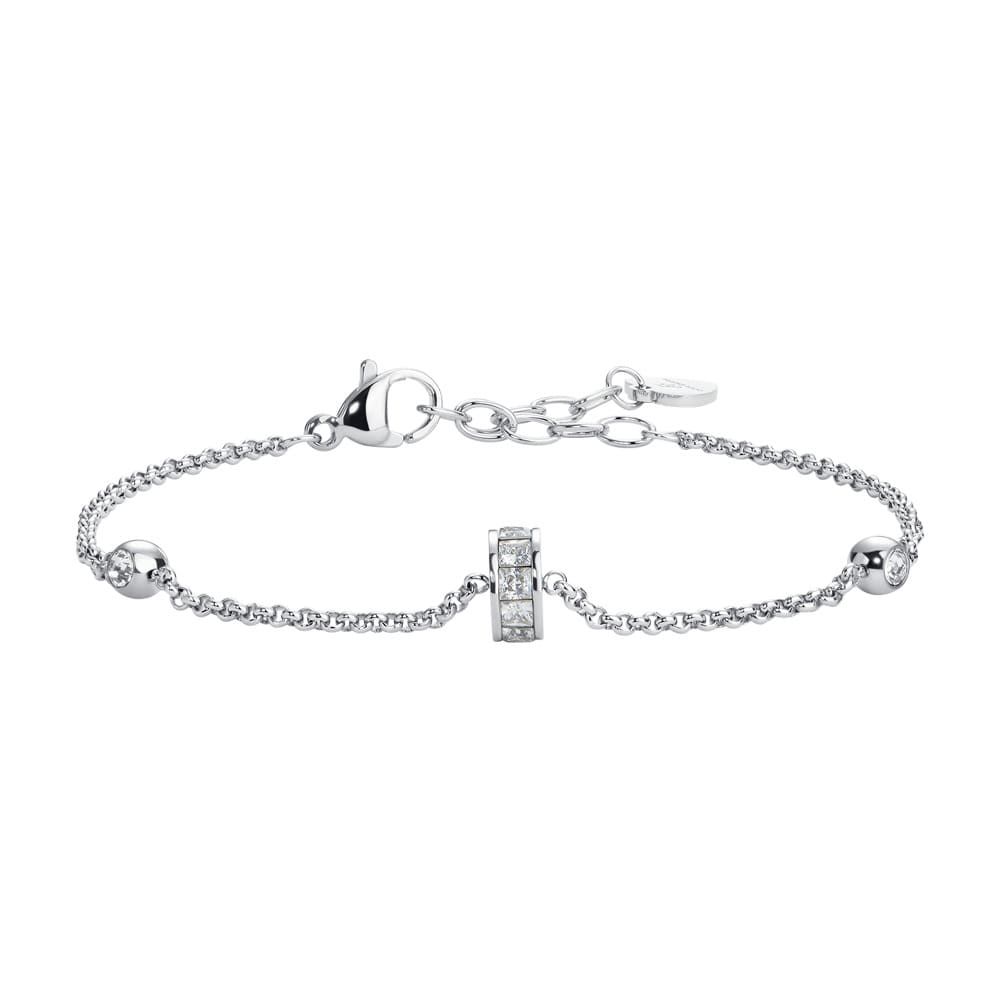 Luca Barra Bracciale Acciaio con Zirconi