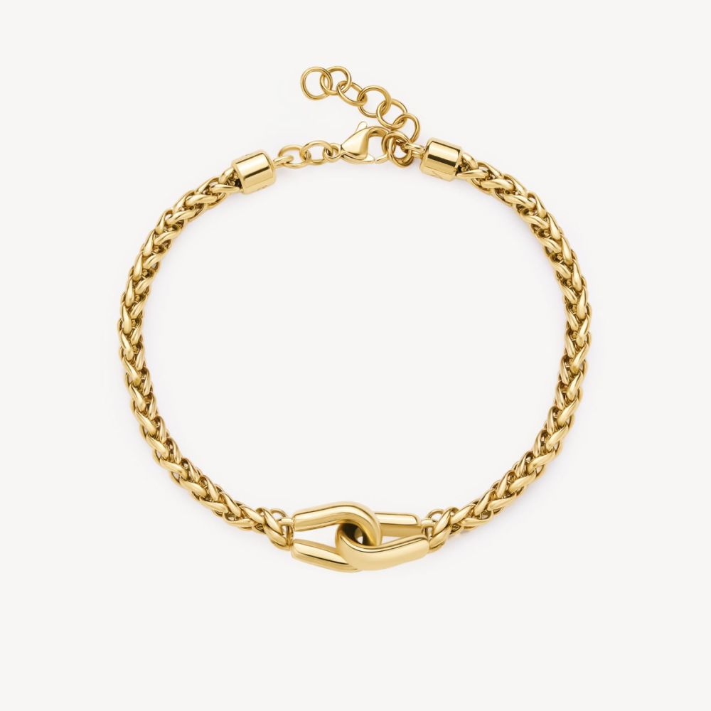 Brosway Bracciale Acciaio Dorato Catena Spiga Knocker