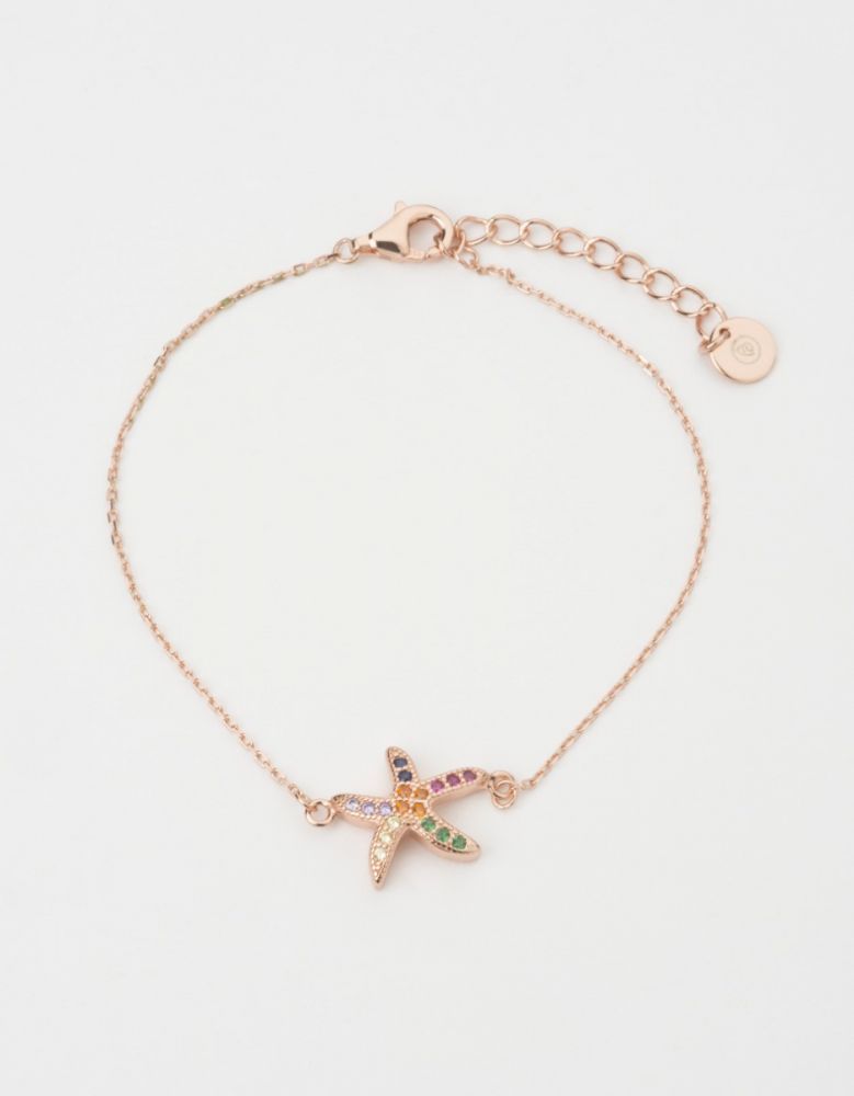 Barbieri Bracciale Argento Rosè Stella Marina Zirconi Multicolor