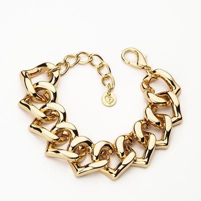 Barbieri Bracciale Metallo Dorato Anelli Cuore