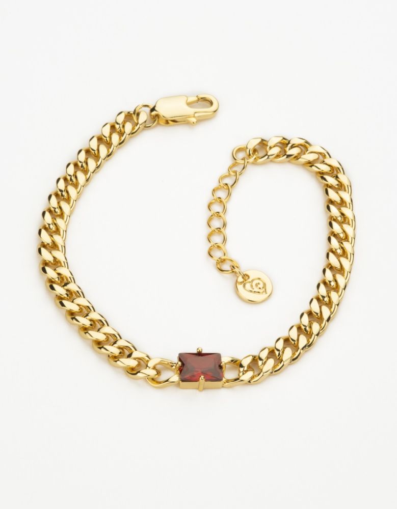 Barbieri Bracciale Metallo Dorato Cristallo Garnet