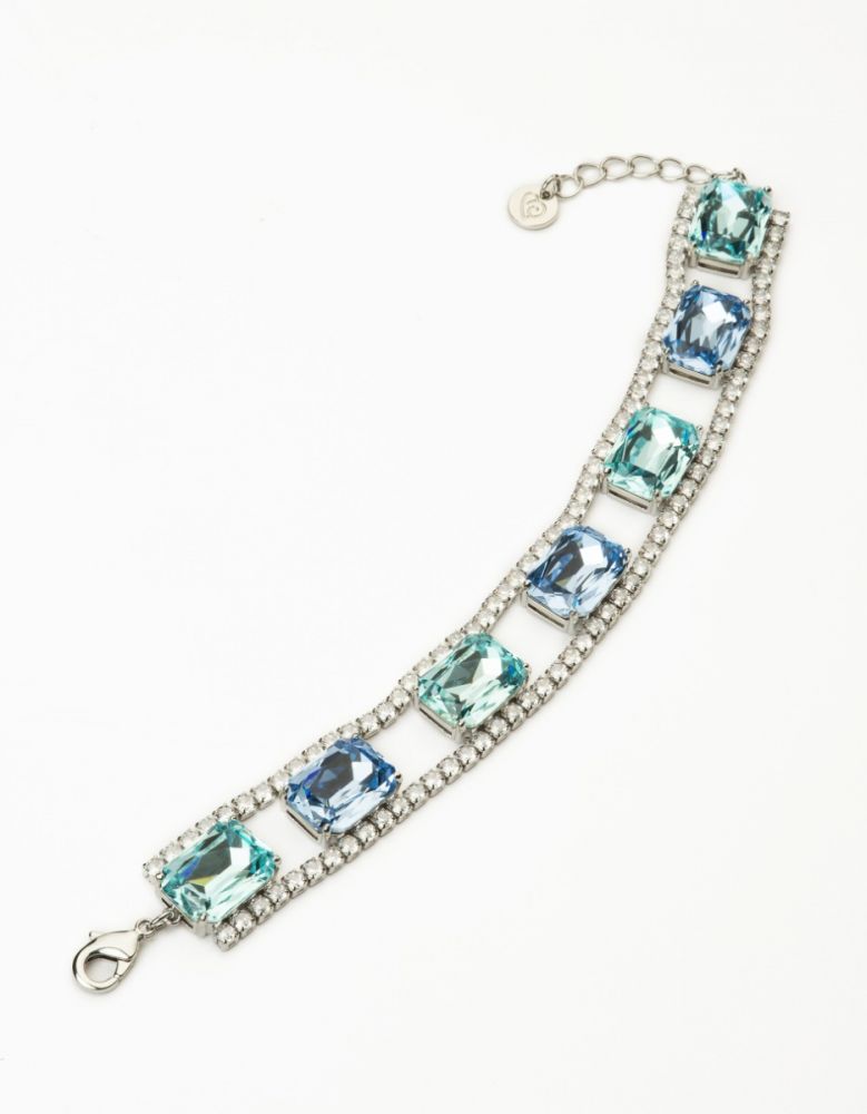 Barbieri Bracciale Metallo Rodiato Zirconi e Pietre