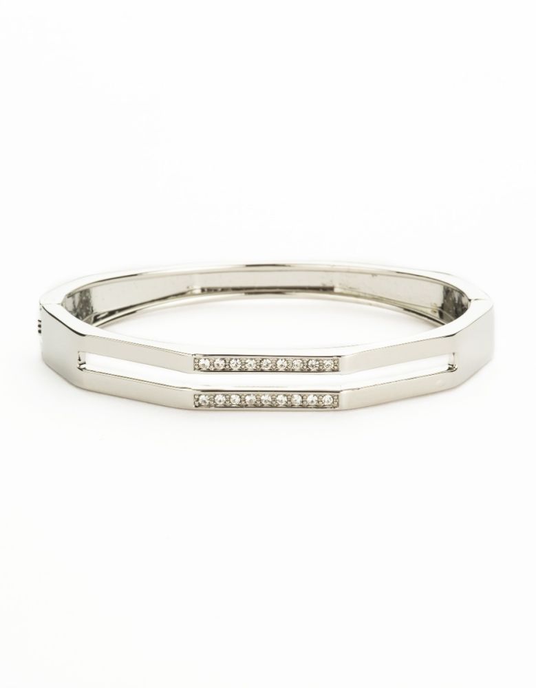 Barbieri Bracciale Rigido Ottagonale Metallo Rodiato