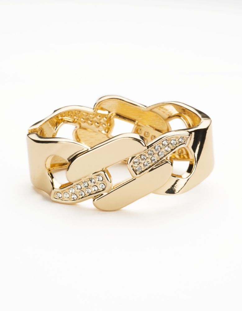Barbieri Bracciale Rigido Metallo Dorato Catena Groumette