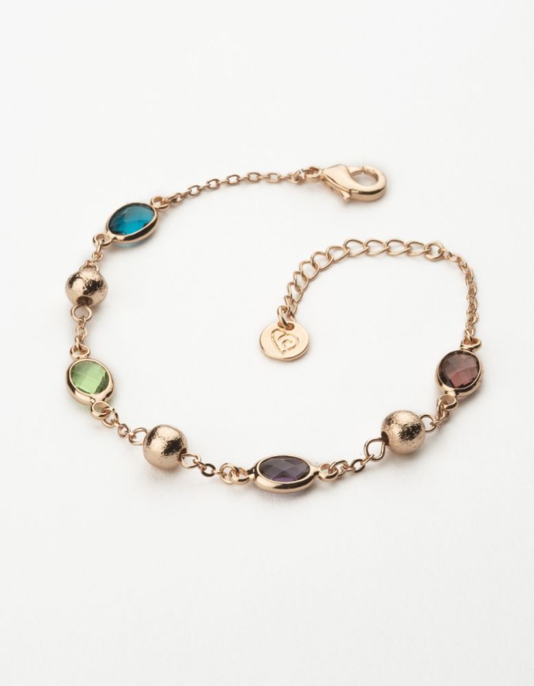 Barbieri Bracciale Metallo Rosato Cristalli Multicolor