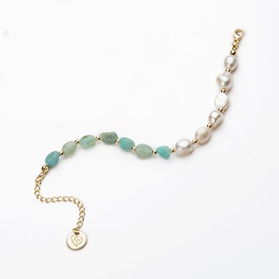 Barbieri Bracciale Metallo Dorato Perle e Turchesi