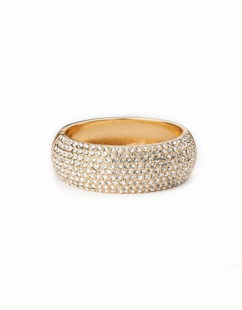 Barbieri Bracciale Rigido Metallo Dorato Pavè di Zirconi