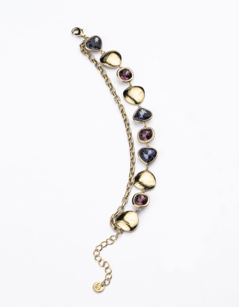 Barbieri Bracciale Metallo Dorato Tanzanite e Ametista