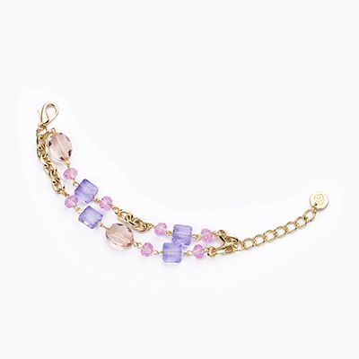 Barbieri Bracciale Metallo Dorato Cristalli Multicolor