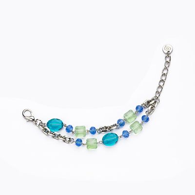 Barbieri Bracciale Metallo Dorato Cristalli Multicolor