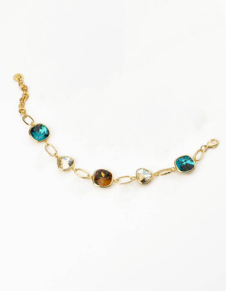 Barbieri Bracciale Metallo Dorato Cristalli Multicolor