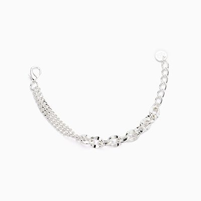 Barbieri Bracciale 2 Fili Metallo Rodiato