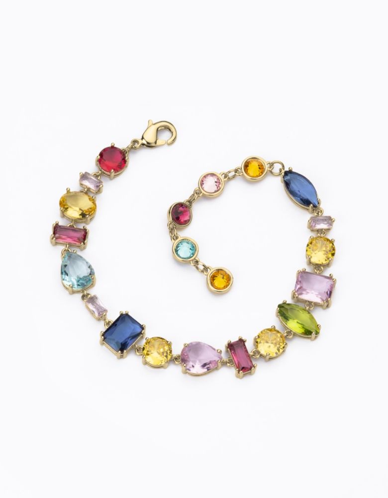 Barbieri Bracciale Metallo Dorato Cristalli Multicolor