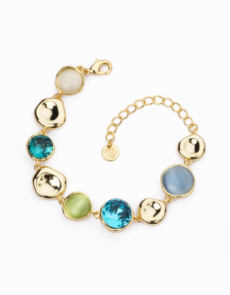 Barbieri Bracciale Metallo Dorato Pietra e Cristalli