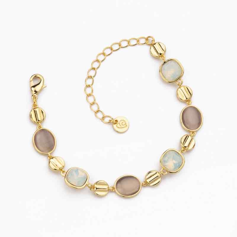 Barbieri Bracciale Metallo Dorato Cristalli Multicolor
