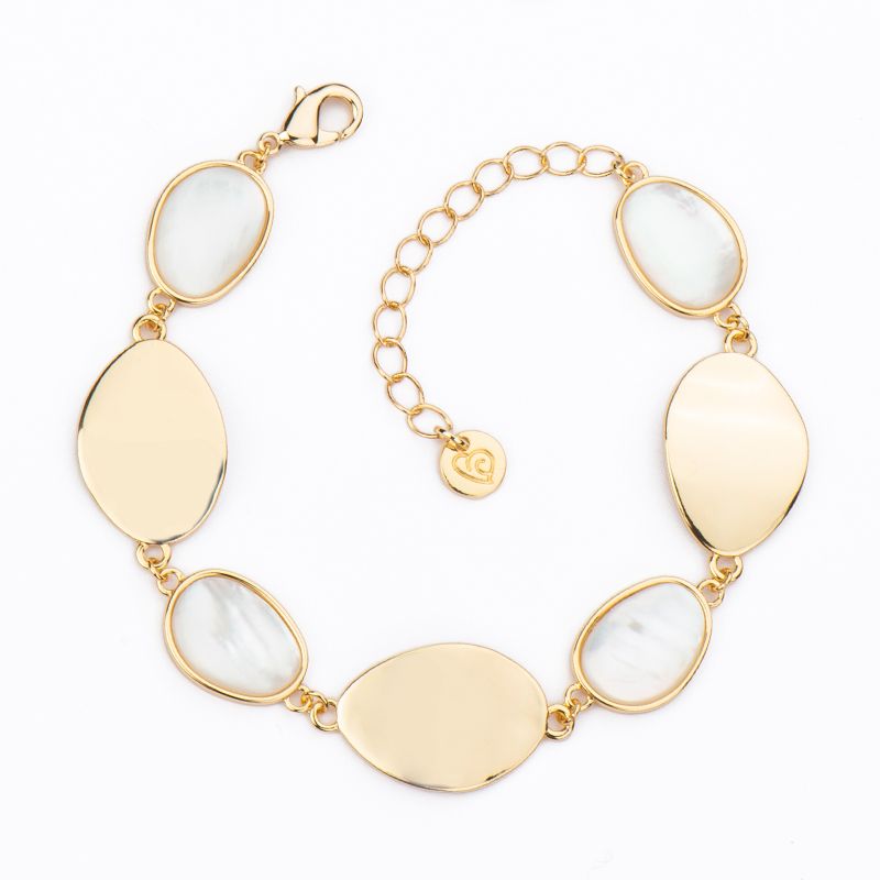 Barbieri Bracciale Metallo Dorato e Madreperla