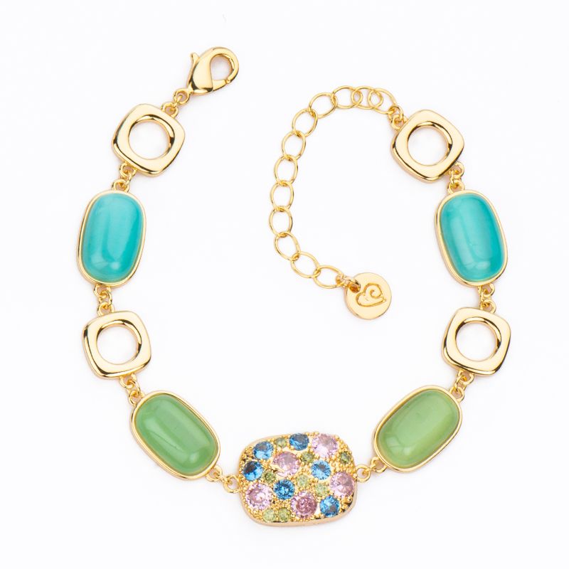 Barbieri Bracciale Metallo Dorato Pietre e Cristalli