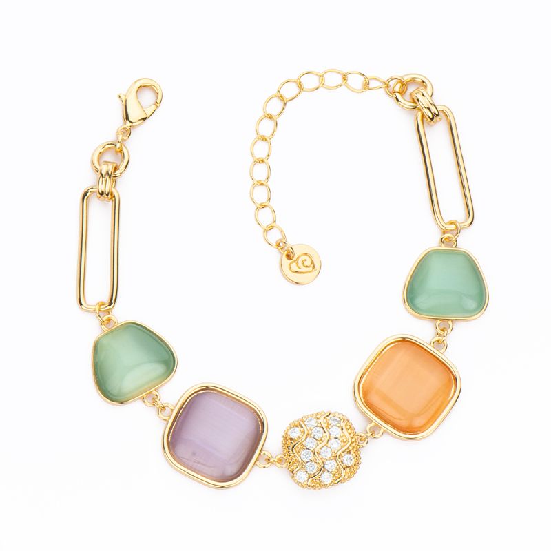 Barbieri Bracciale Metallo Dorato Pietre e Cristalli
