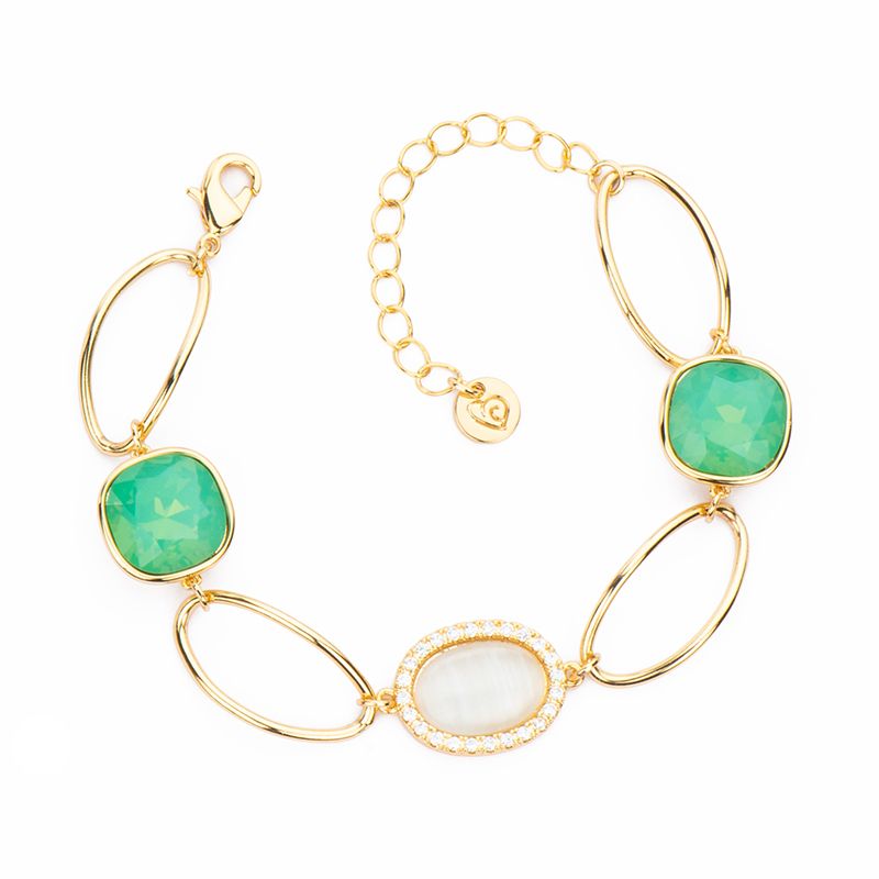 Barbieri Bracciale Metallo Dorato Pietra e Cristalli