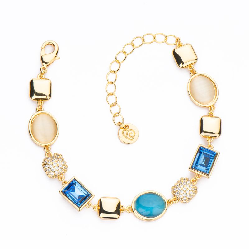 Barbieri Bracciale Metallo Dorato Cristalli e Pietre