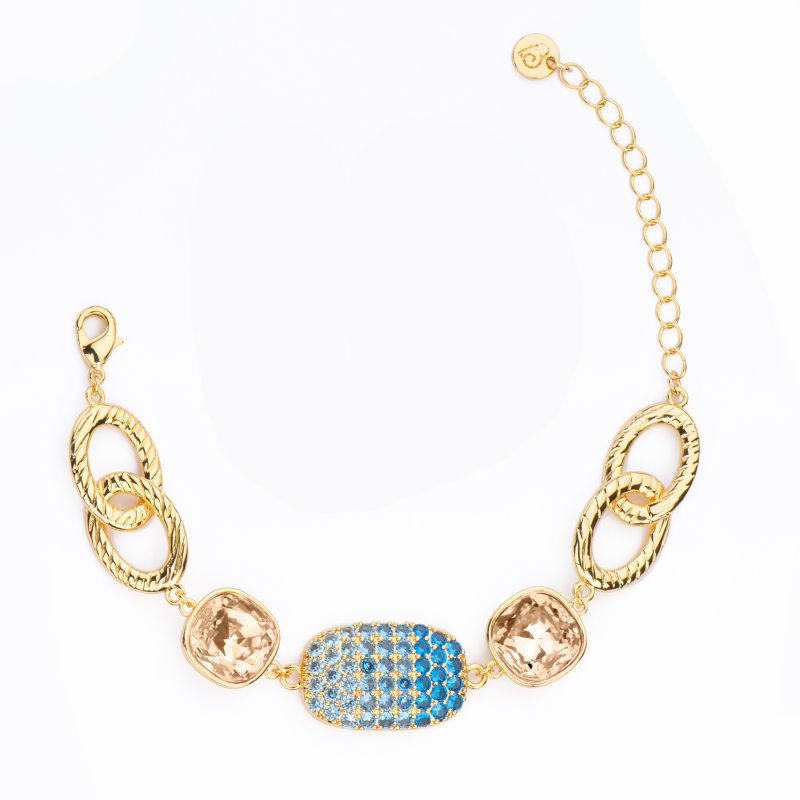 Barbieri Bracciale Metallo Dorato Zirconi e Cristalli
