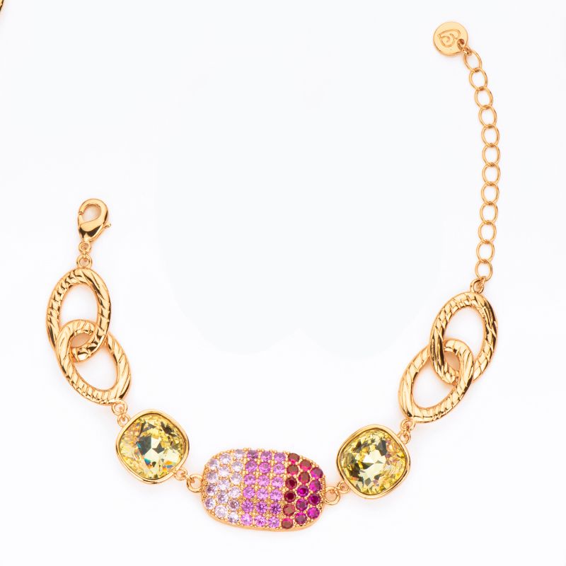Barbieri Bracciale Metallo Dorato Zirconi e Cristalli