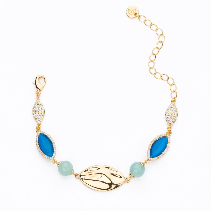 Barbieri Bracciale Metallo Dorato Pietre e Zirconi