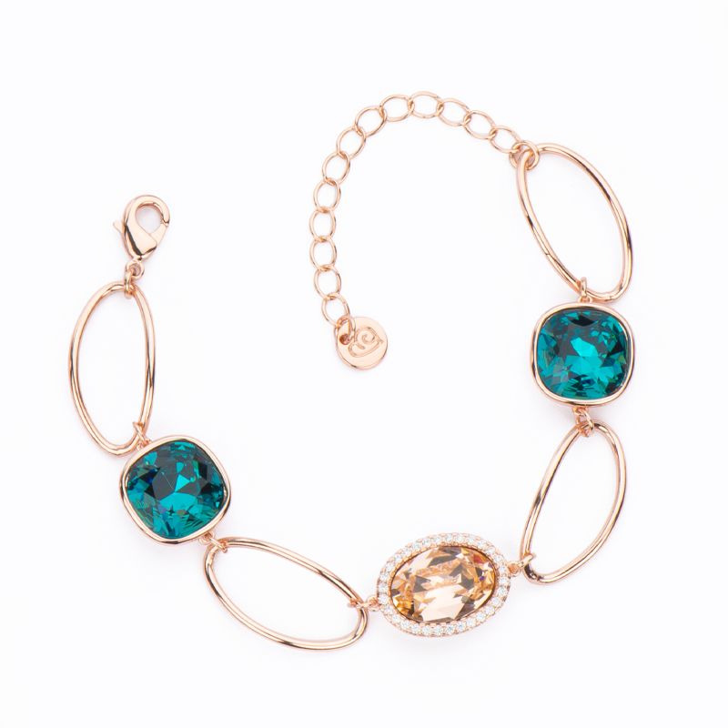 Barbieri Bracciale Metallo Rosato e Cristalli