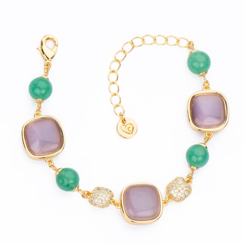 Barbieri Bracciale Metallo Dorato Pietre e Zirconi