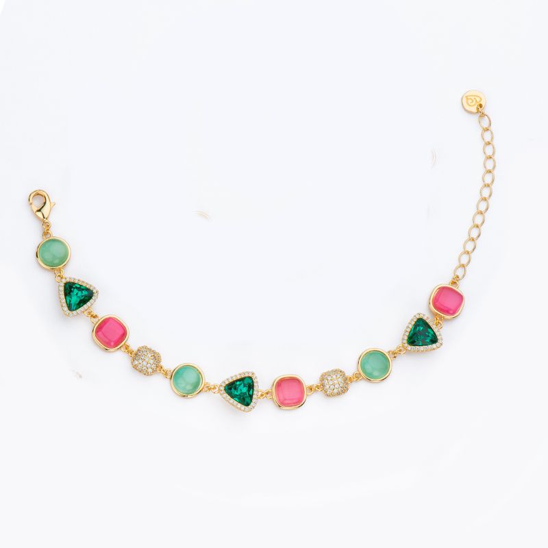 Barbieri Bracciale Metallo Dorato Pietre e Cristalli