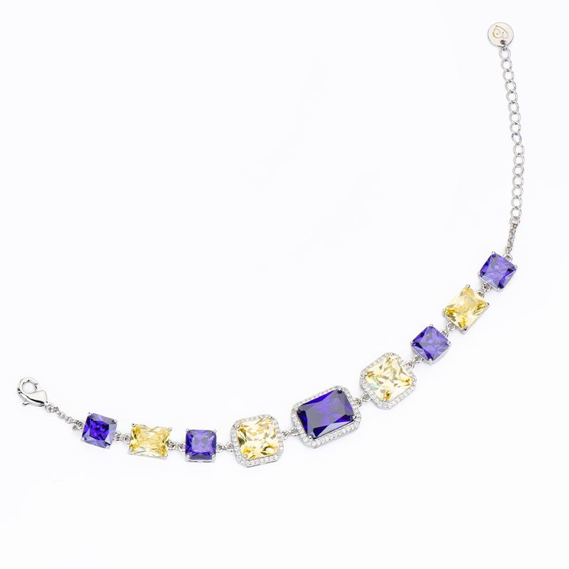 Barbieri Bracciale Metallo Cristalli Ametista e Citrino