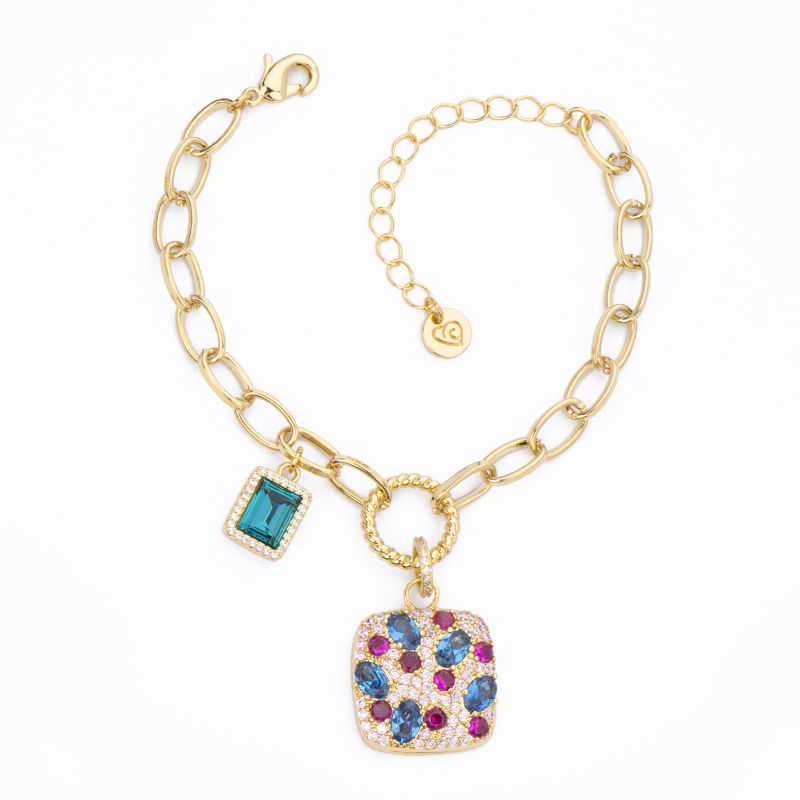 Barbieri Bracciale Metallo Dorato Cristalli e Zirconi