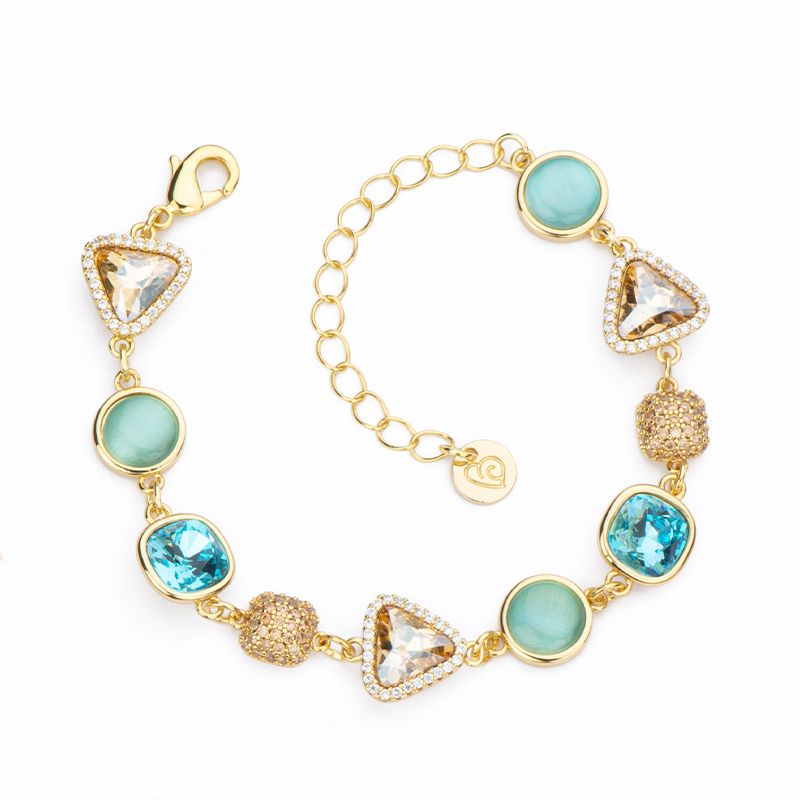  Barbieri Bracciale Metallo Gold Cristalli Multicolor