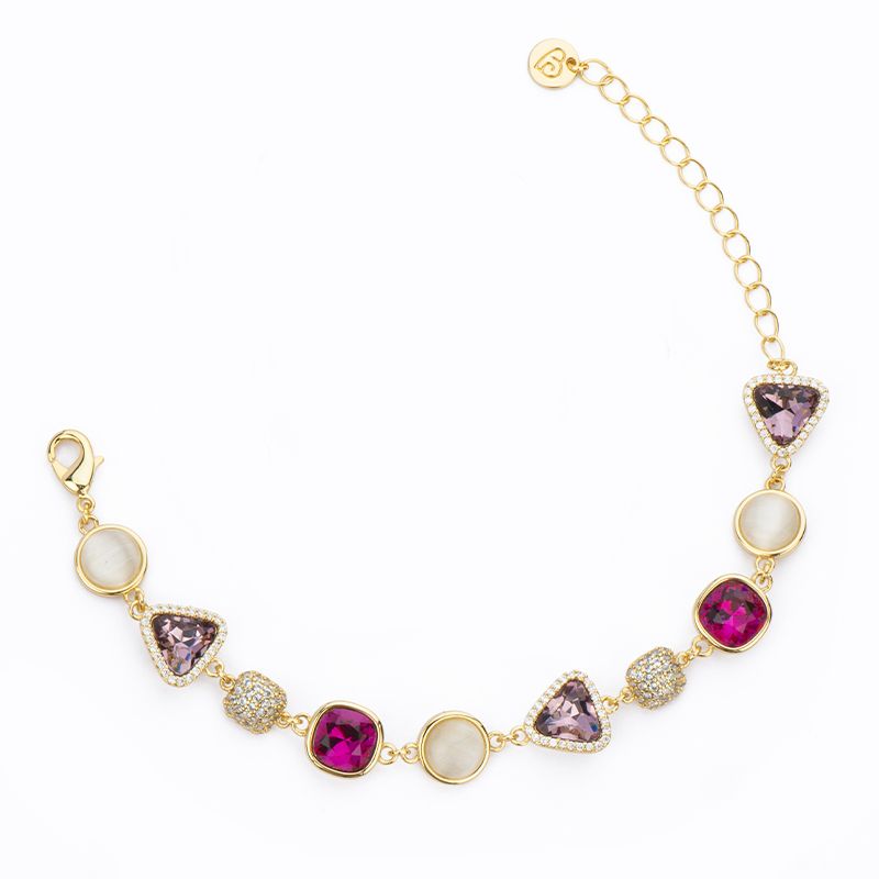 Barbieri Bracciale Metallo Dorato Cristalli e Zirconi