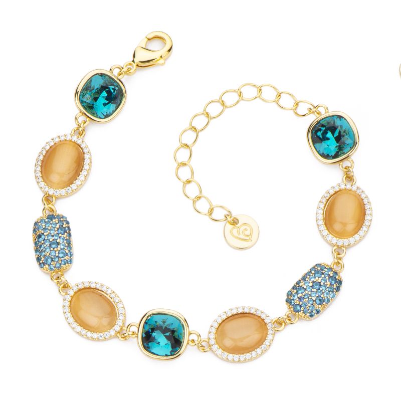 Barbieri Bracciale Metallo Gold Cristalli Multicolor