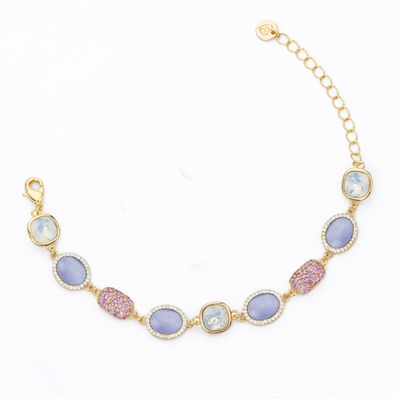 Barbieri Bracciale Metallo Dorato Cristalli e Zirconi