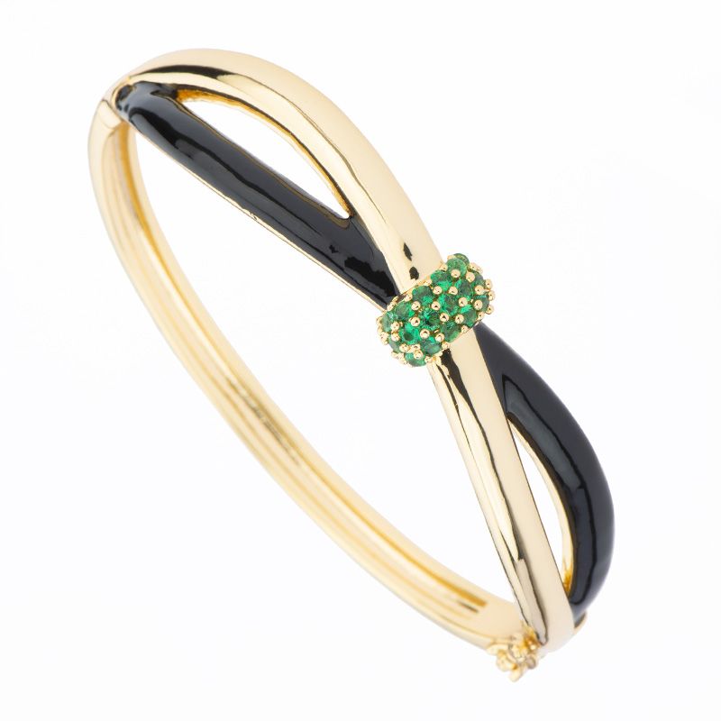 Barbieri Bracciale Metallo Dorato e Smalto con Zirconi