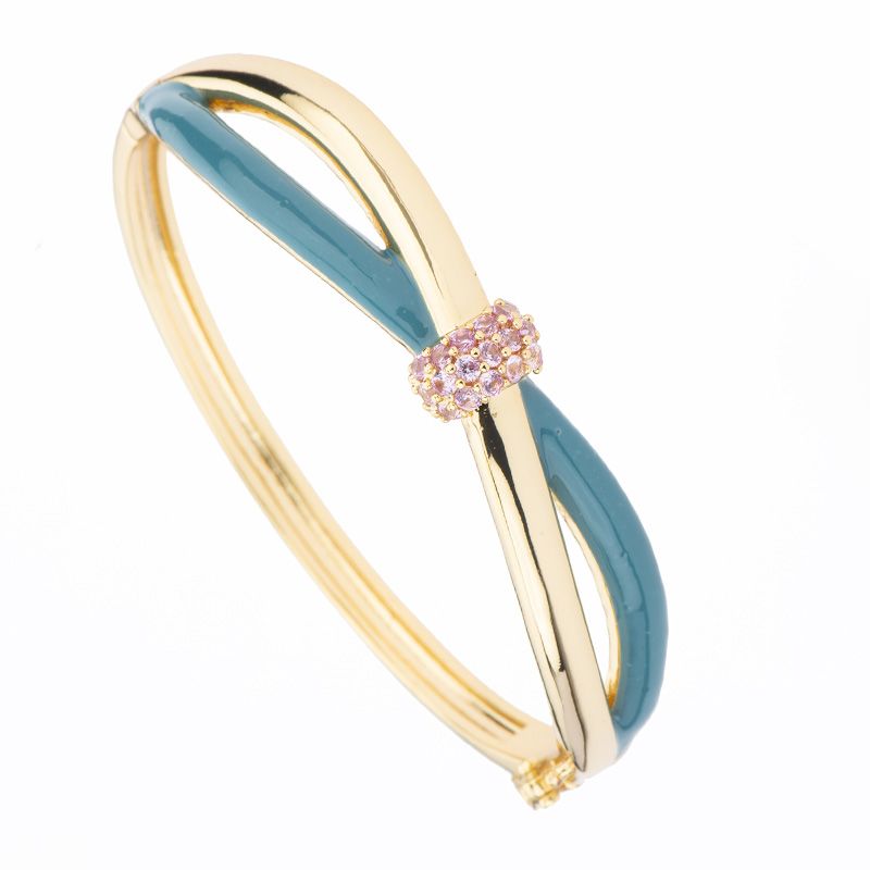 Barbieri Bracciale Metallo Dorato e Smalto con Zirconi