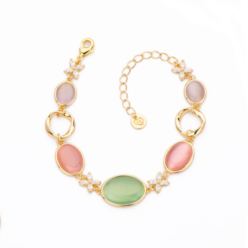 Barbieri Bracciale Metallo Gold Cristalli Multicolor