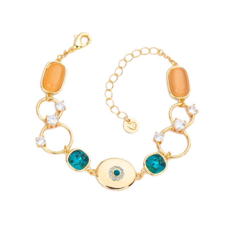 Barbieri Bracciale Metallo Gold Cristalli Multicolor