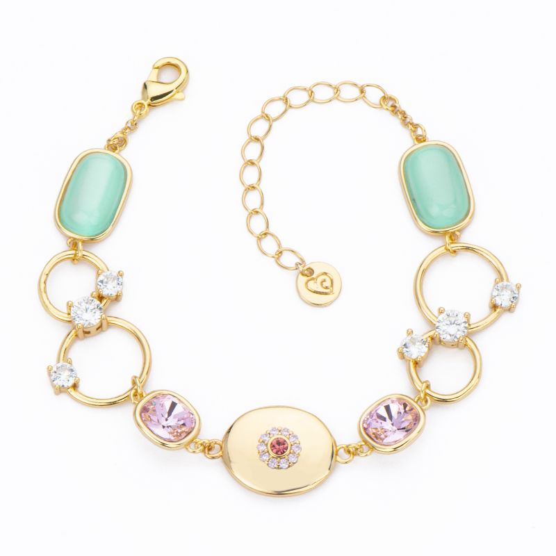 Barbieri Bracciale Metallo Gold Cristalli Multicolor
