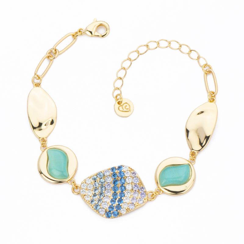 Barbieri Bracciale Metallo Gold Cat Eye Verde