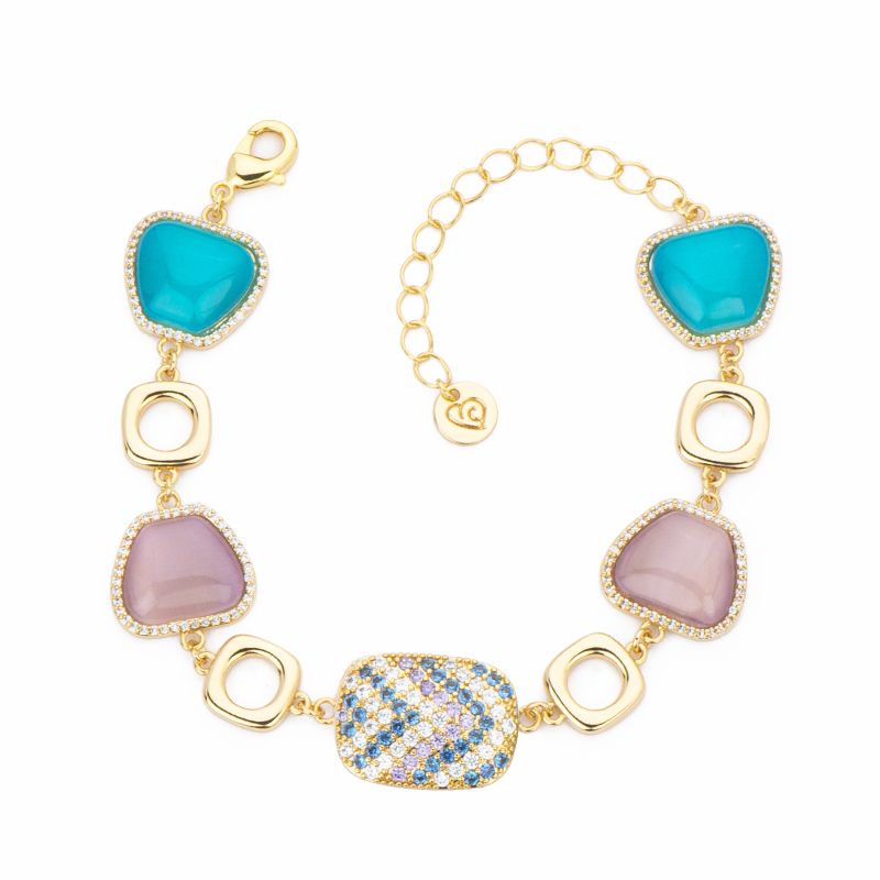 Barbieri Bracciale Metallo Gold Cristalli e Zirconi