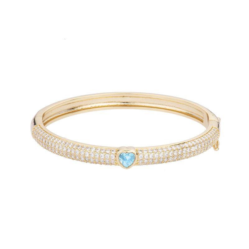 Barbieri Bracciale Rigido Metallo Gold ZIrconi e Cuore
