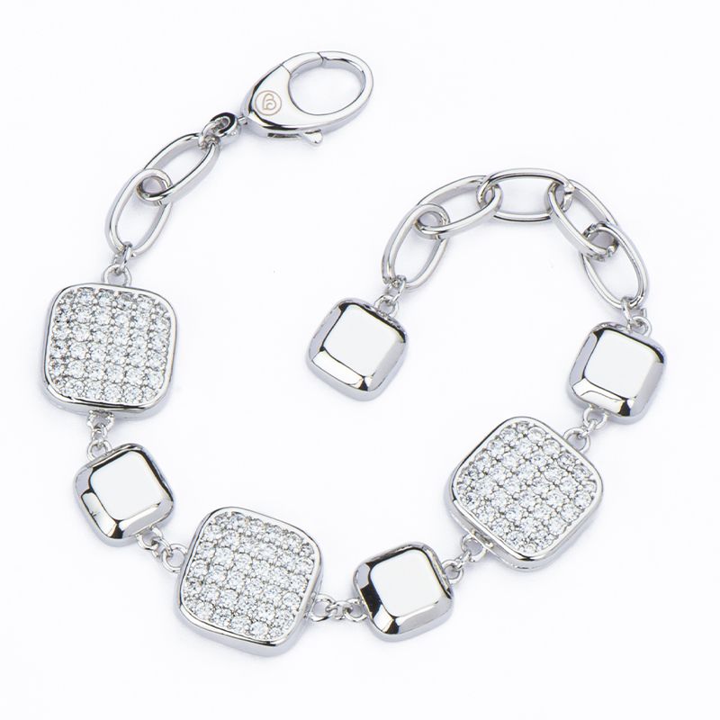 Barbieri Bracciale Metallo Zirconi Bianchi