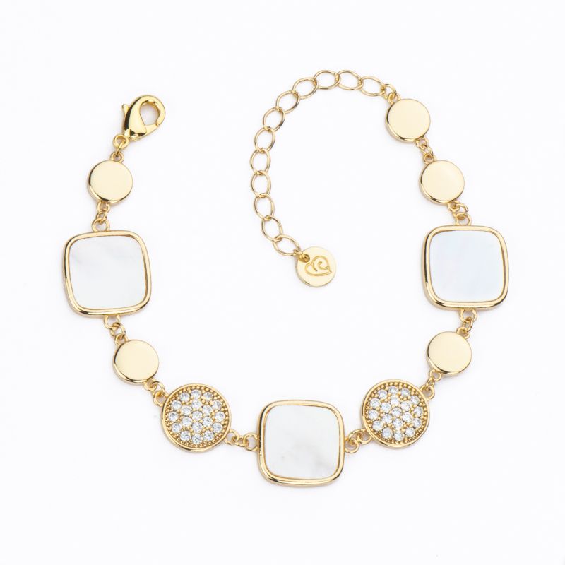 Barbieri Bracciale Metallo Gold Madreperla e Zirconi