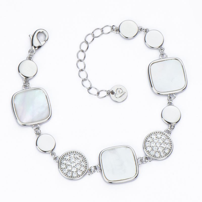 Barbieri Bracciale Metallo Madreperla e Zirconi