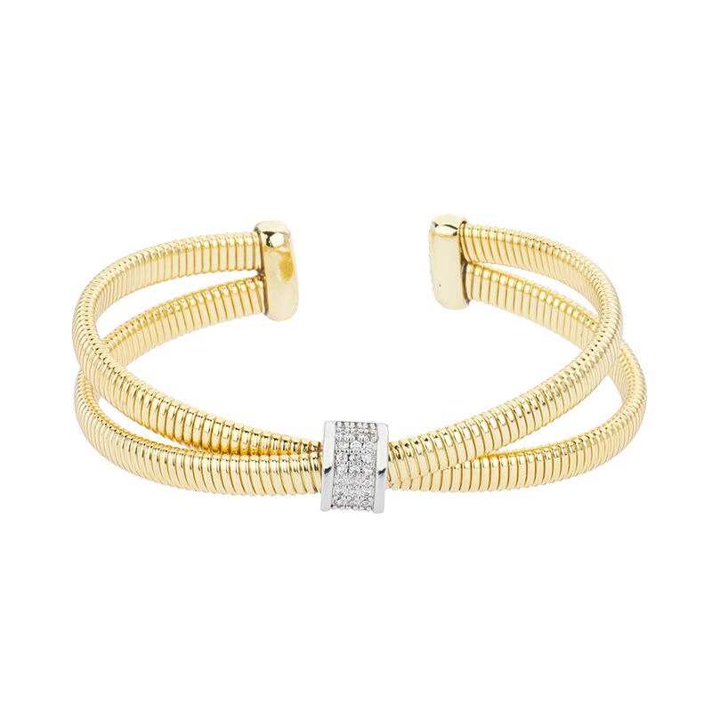 Barbieri Bracciale Metallo Gold Tubogas e Zirconi